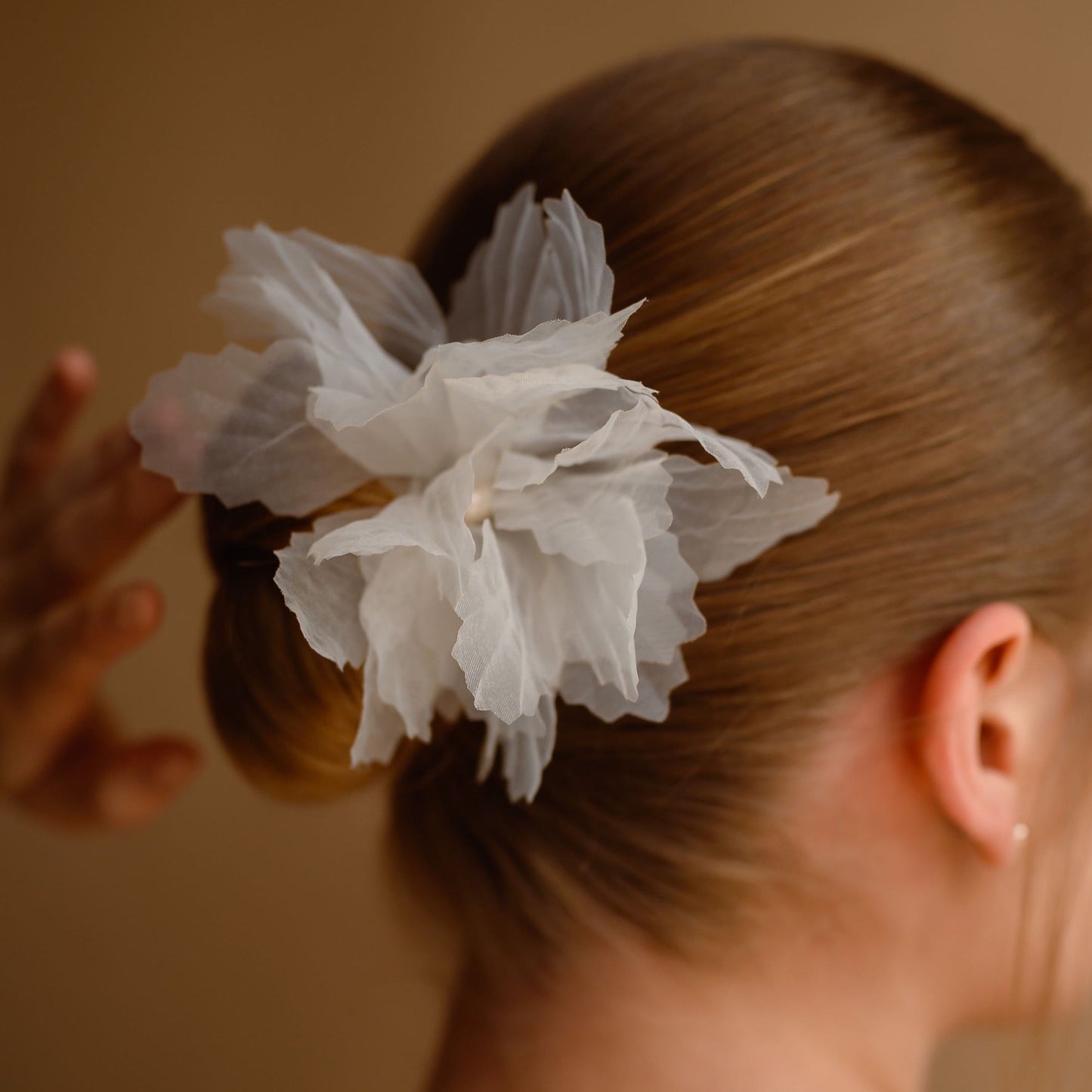 Organza Flower & Pearl Pin