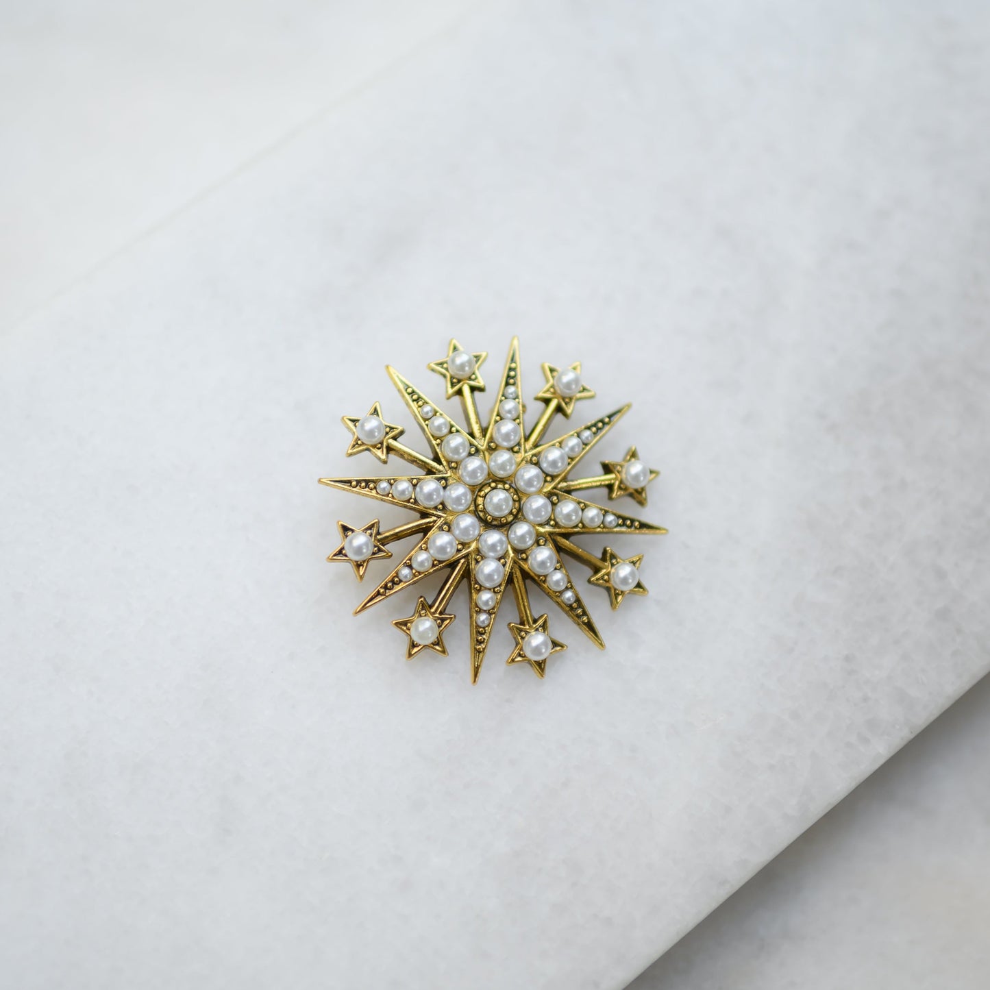 Pearl Starburst Brooch