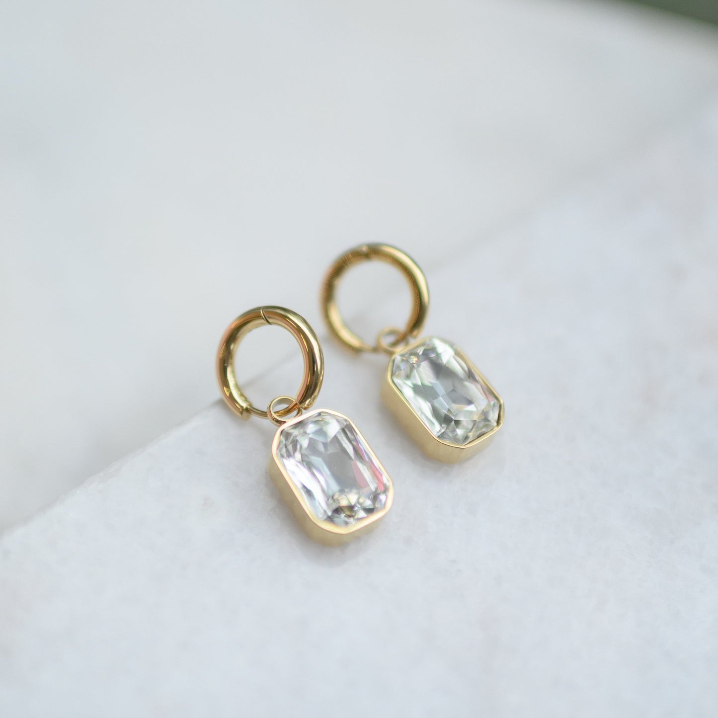 Small Crystal Hoops