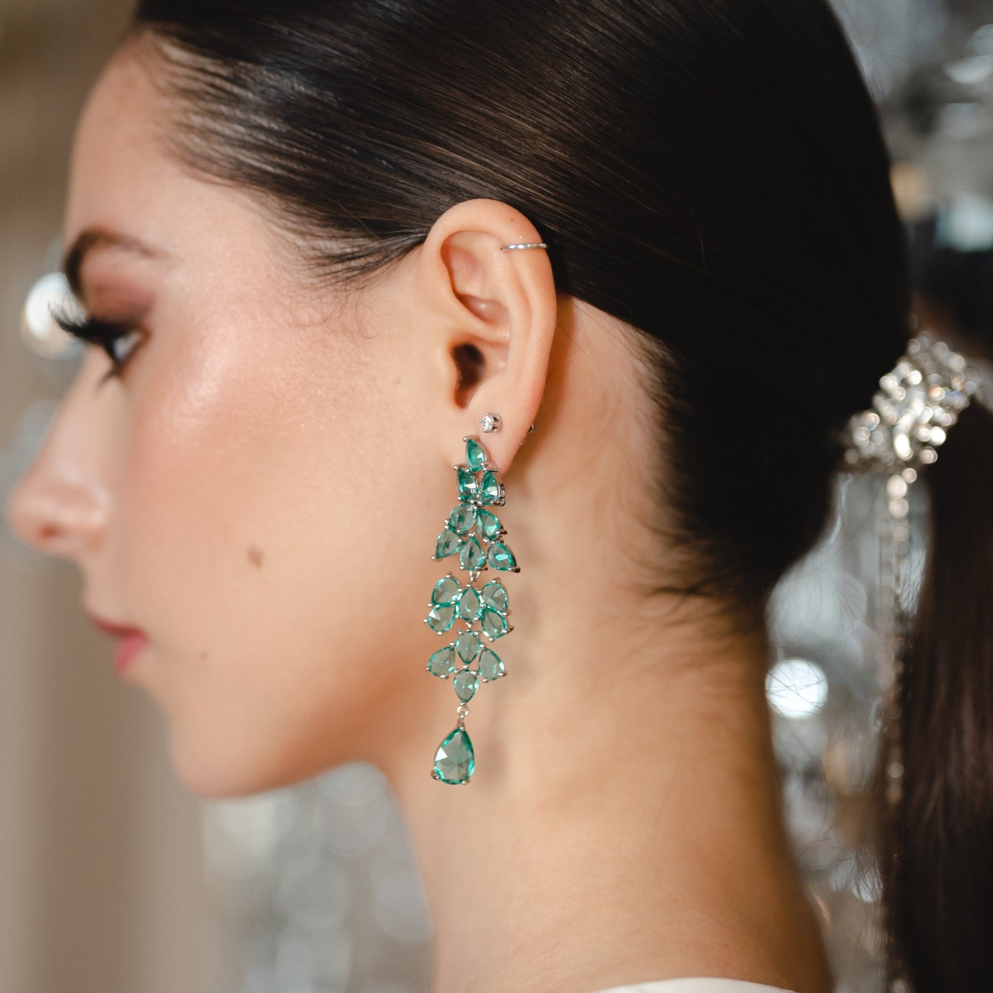Long Teal Drops