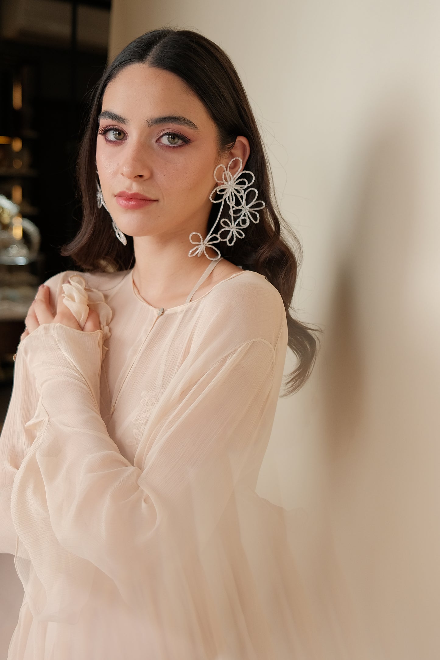 Beaded Flower Earrings