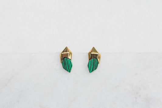 Malachite Irregular Studs