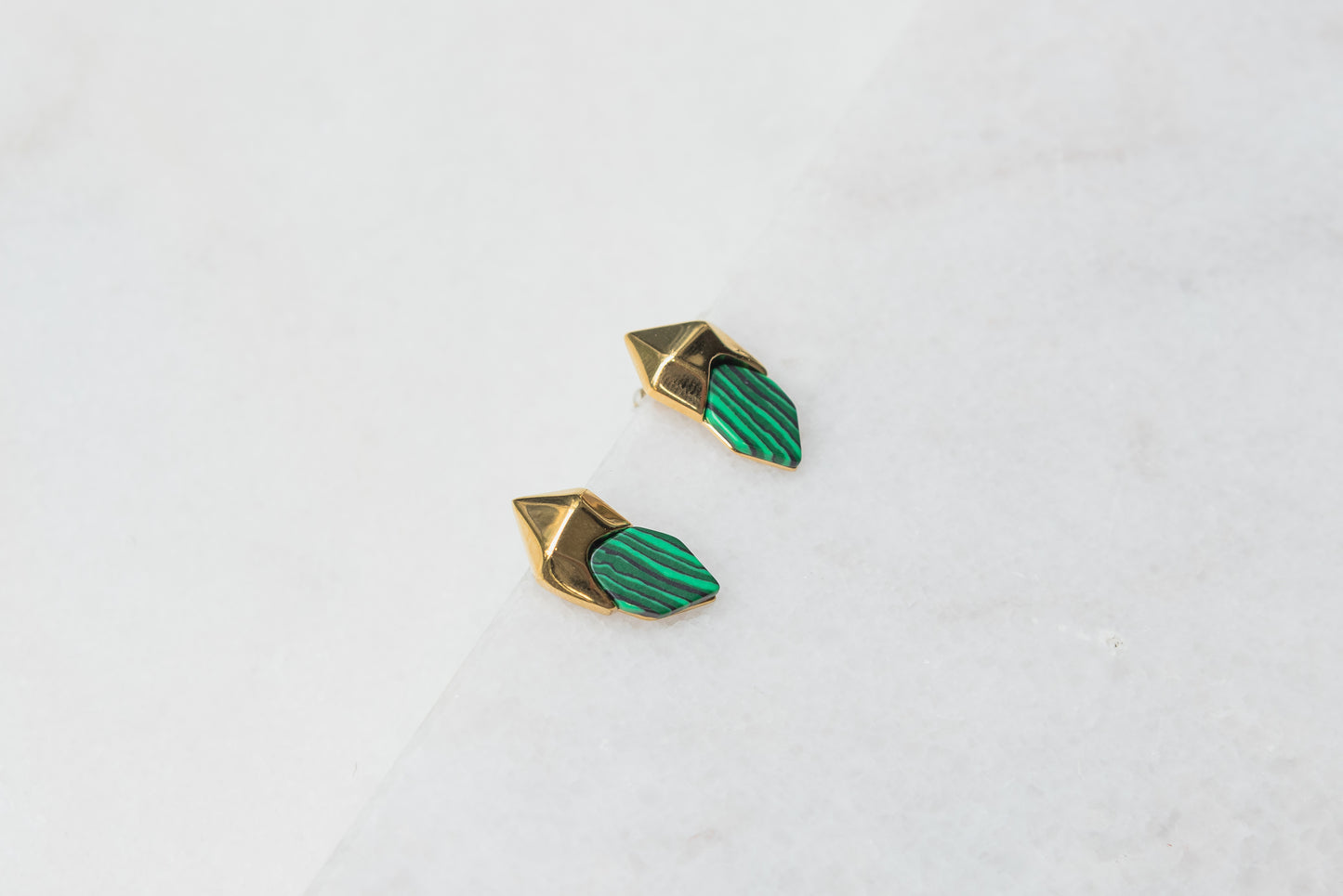 Malachite Irregular Studs