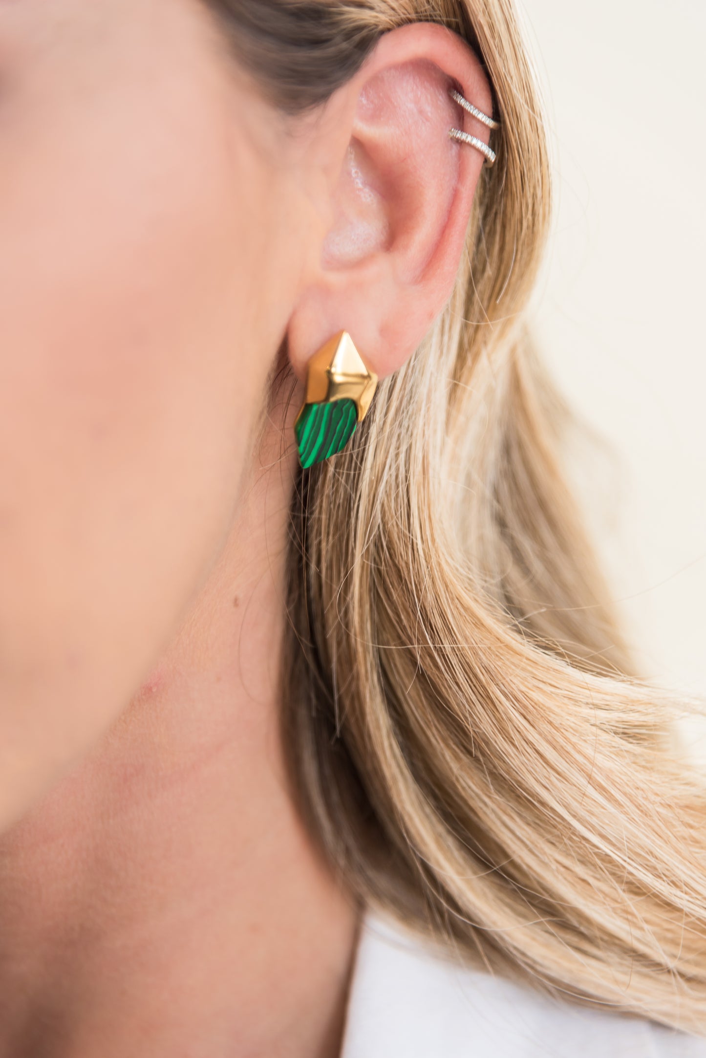 Malachite Irregular Studs