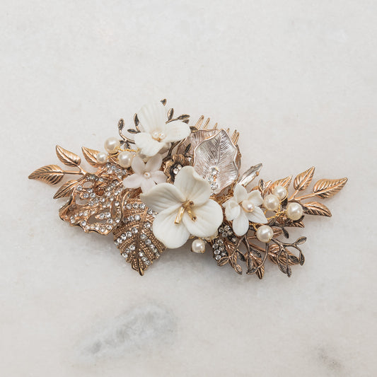 Gilded Petals Hair Comb