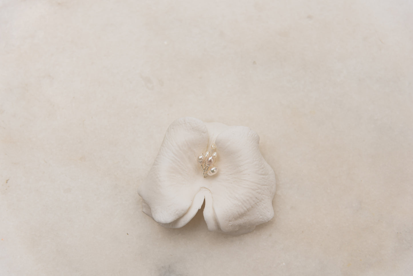 White Orchid Small Hair Pin