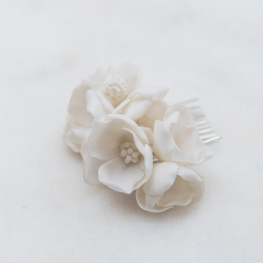 Magda White Hair Comb