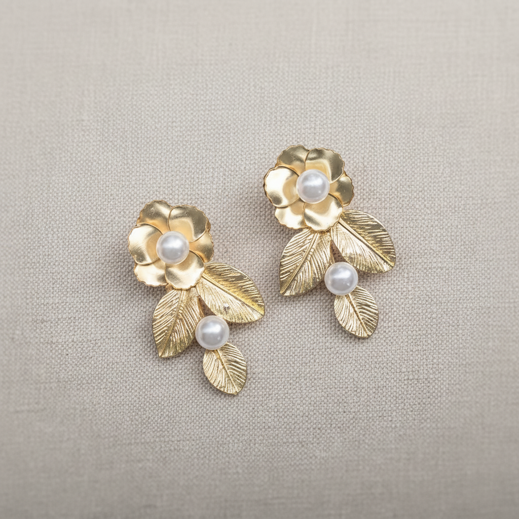 Gold Flowers & Pearl