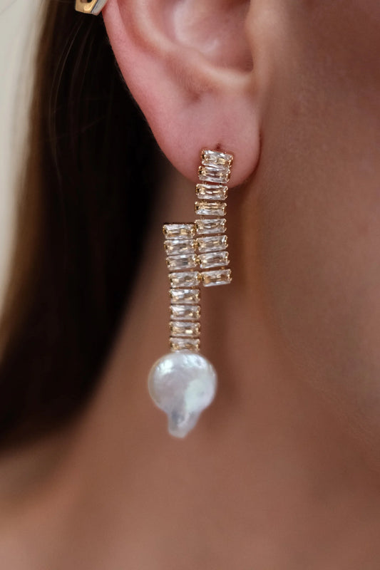 Baguette Freshwater Pearl Earring