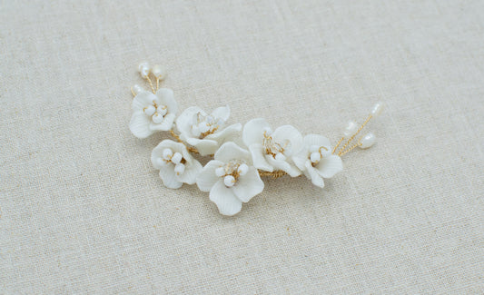Tocado Flores Porcelana Mini