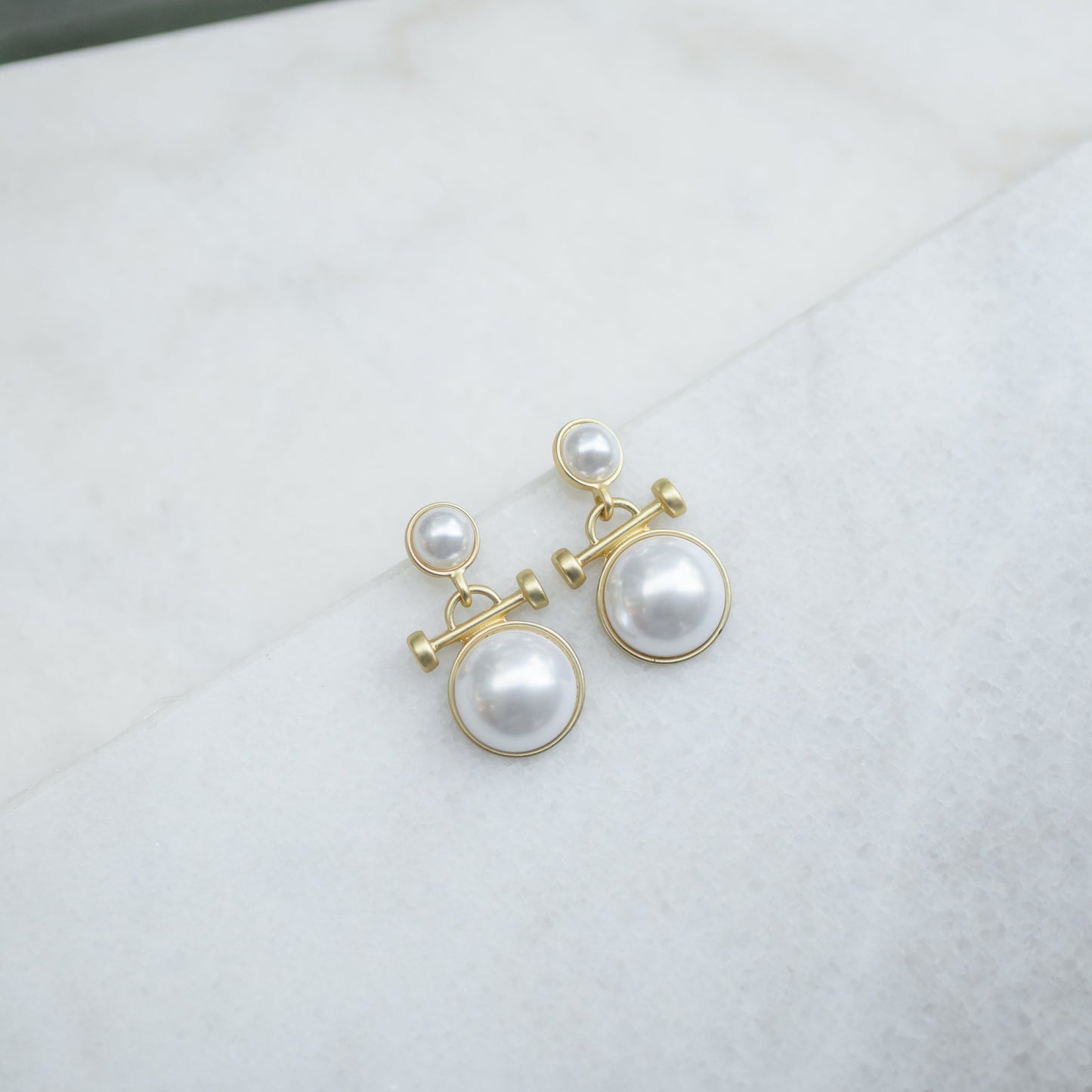 Soft Gold Pearl Earrings